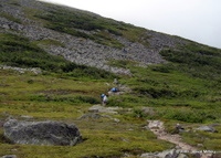 Hikers going around Clay