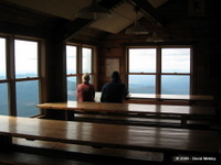 Inside the hut