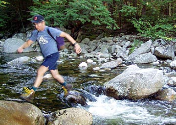 Leaping across the stream