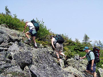 Climbing the Daniel Webster Scout trail